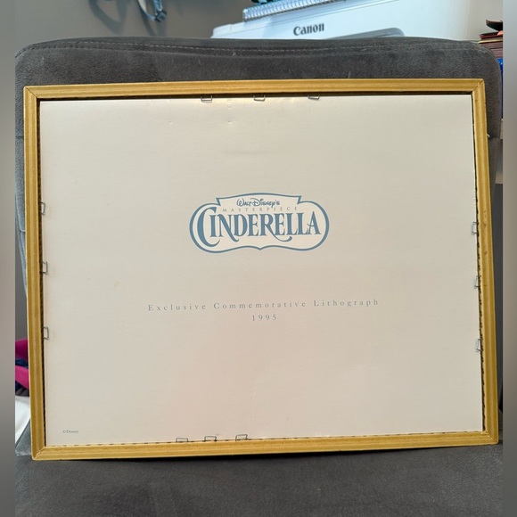 Vintage 1995 Disney Store Cinderella Lithograph Framed Art Print - Picture 4 of 5